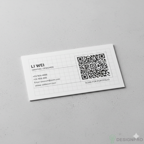 Top 5 Business Card Design Singapore for 2026 | SGDesign pro 8 A business card with an integrated QR code and grid layout
