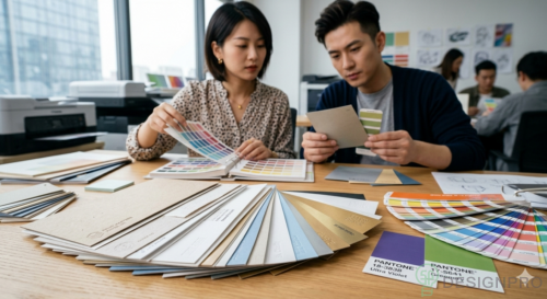 Printing Services Singapore 2026: Professional Print Solutions 4 Close-up of color swatches and paper samples