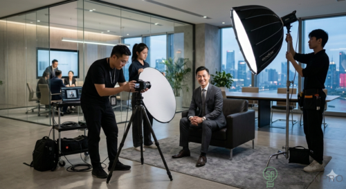 Best Photography Services Singapore 2026: Agencies Rated 7 Corporate photography team capturing an executive portrait