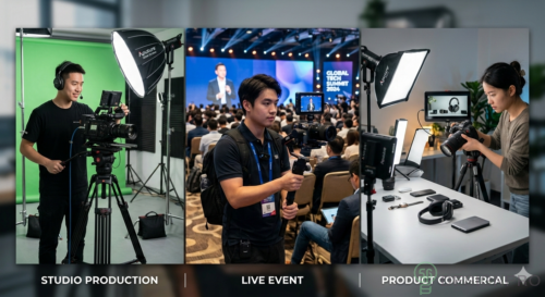 Top Videography Services Singapore 2026: Experts & Pricing Guide 6 Different videography setups studio, event, and product shoots