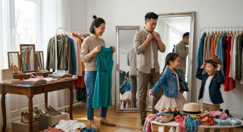 5 Family Portrait Photography Tips: Capture Connection in 2026 6 Family preparing outfits before a shoot