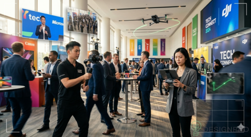5 Tips for Best Corporate Event Videography in 2026 8 Gimbal and drone capturing dynamic event B-roll